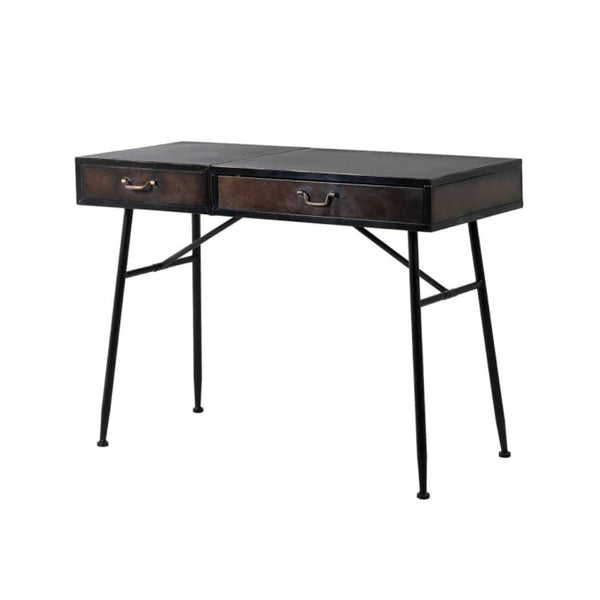 Dark Brown and Iron Leg Dressing Table - Pod Furniture Ireland