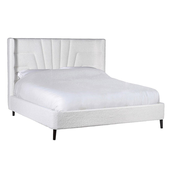 Lucie White Boucle Deco Style 6ft Super King-size Bed Coachhouse