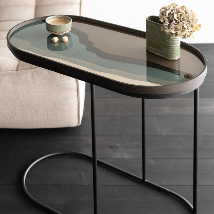 Ethnicraft Tray Side Table - Black Oblong - Pod Furniture Ireland