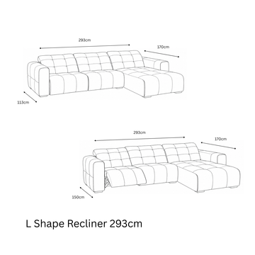 L Shape Recliner 293cm