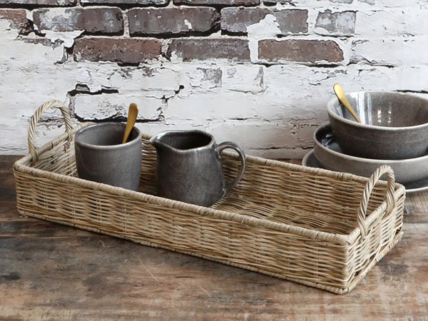 Wicker Tray with Handles