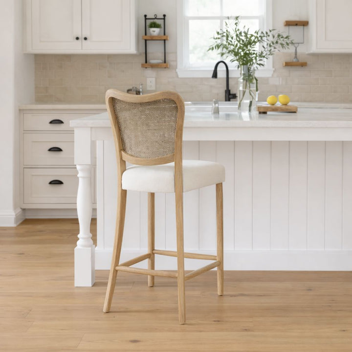 Chadlington Rattan and Natural Linen Counter Stool – Pod Furniture Ireland