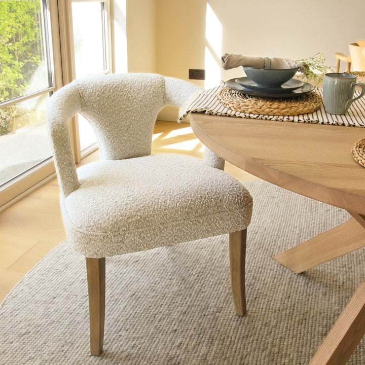 claire boucle dining chair