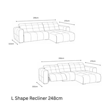 L Shape Recliner 248cm