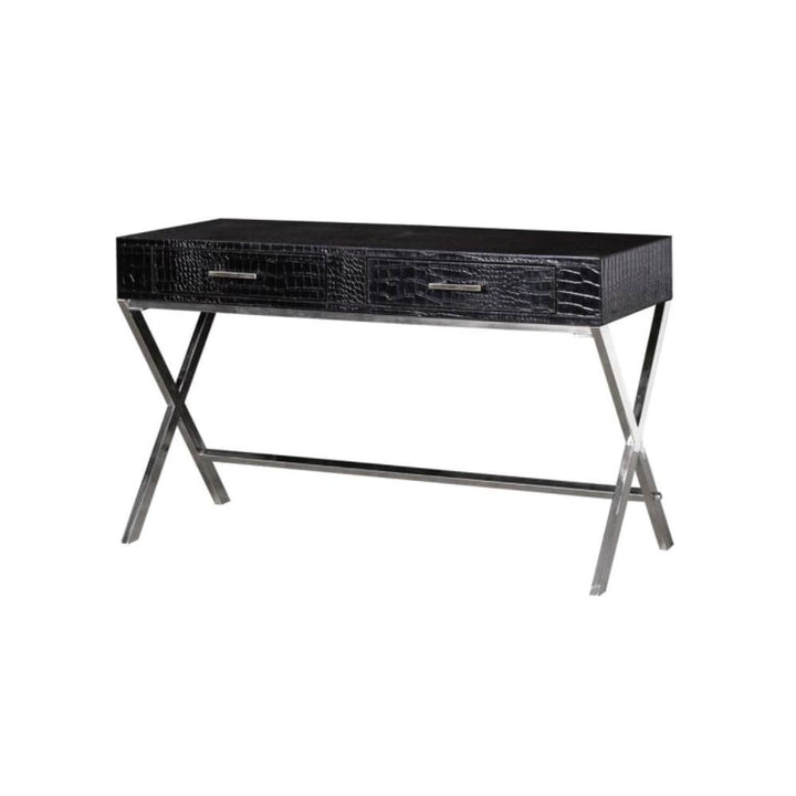 Black Faux Crocodile Skin Dressing Table Pod Furniture Ireland