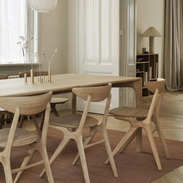 ethnicraft pi dining set 160cm 4 eye dining chairs
