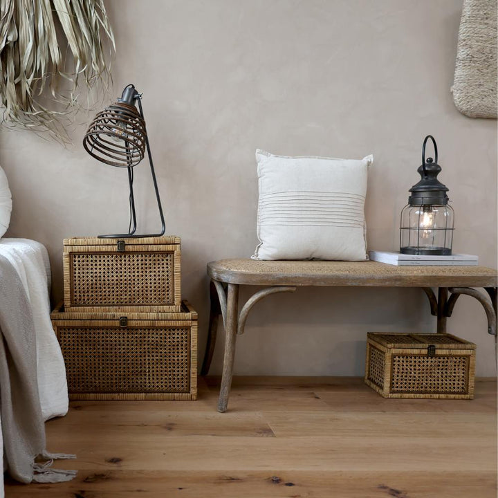 French Wicker Bench Chic Antique