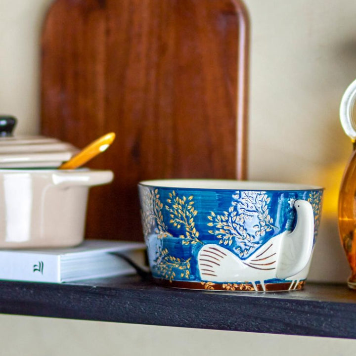 hedly blue stoneware bowl