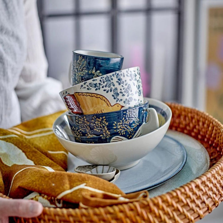 hedly blue stoneware bowl