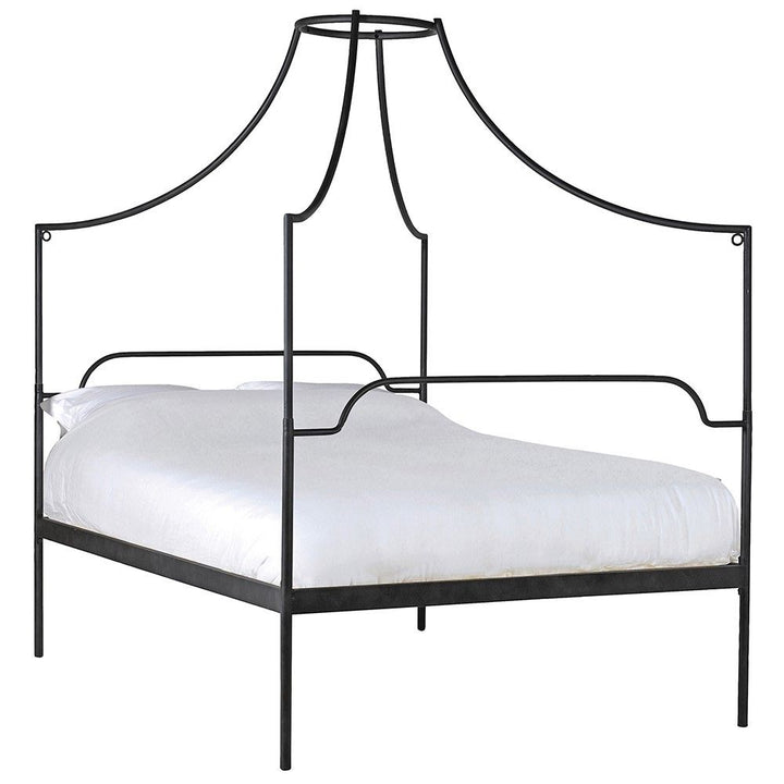 Isabella Black Metal Canopy Four Poster Bed - 5ft King-Size Bed Coachhouse