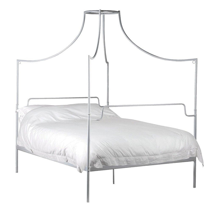 Isabella White Metal Canopy Four Poster Bed - 5ft King-Size Bed Pod Furniture Ireland