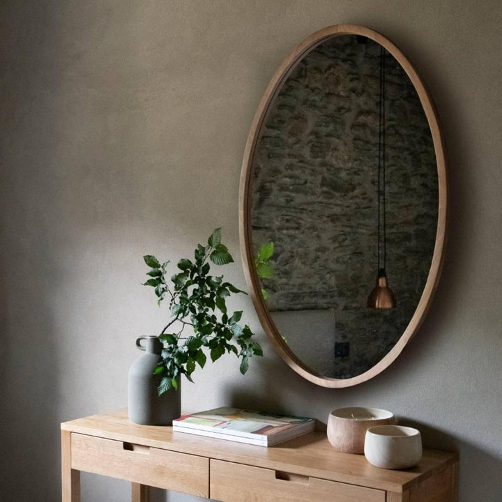 Kendall Oval Wooden Wall Mirror Pod Furniture Ireland