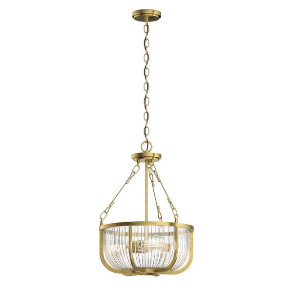 Larkspur 3 Light Pendant/ Semi-Flush – Brass Elstead Lighting