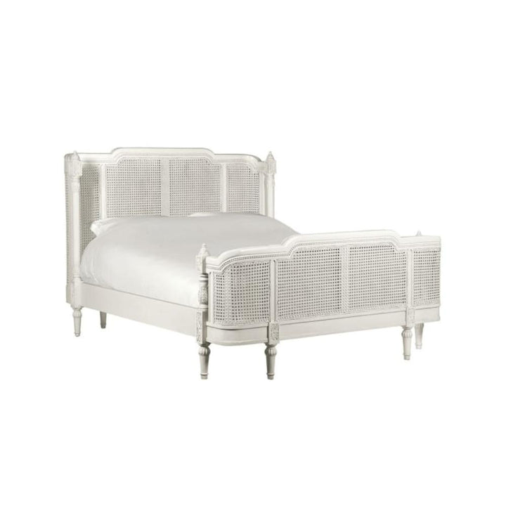 Manor White Rattan Curve 5ft King size Bed Pod Furniture Ireland
