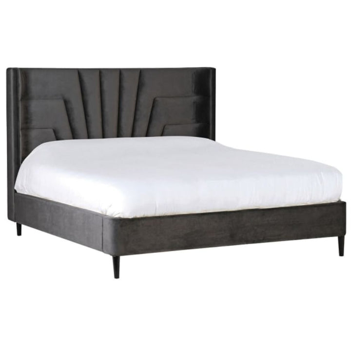 Marc Dark Grey Deco Style Velvet 6ft. Super King-size Bed Pod Furniture Ireland