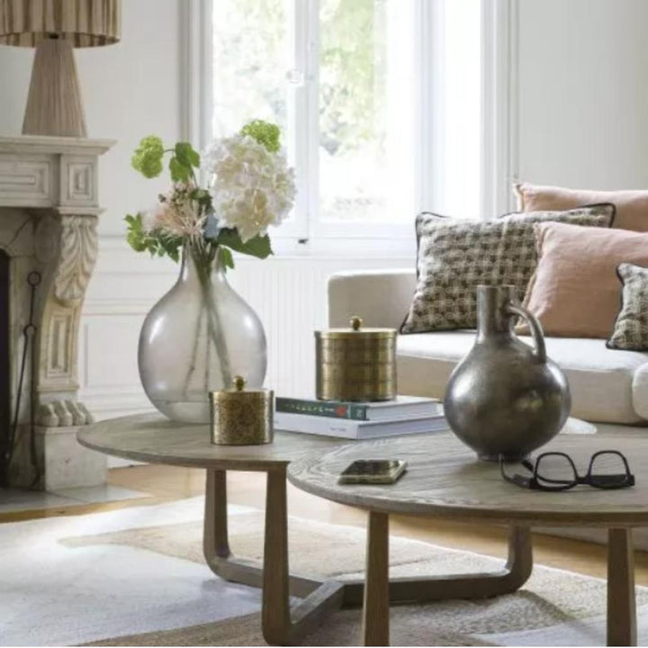 Noxtam Round Wood Coffee Table Blanc D'Ivoire