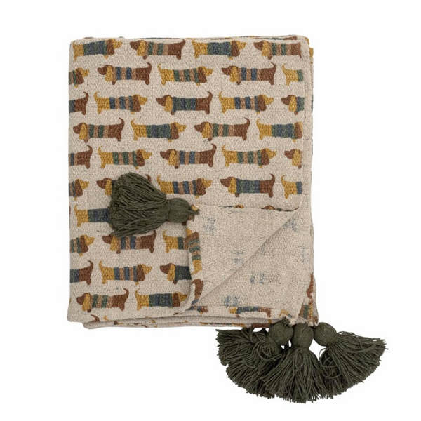 Ollie Throw  Brown, Recycled Cotton Bloomingville