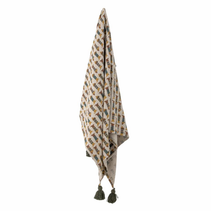 Ollie Throw  Brown, Recycled Cotton Bloomingville