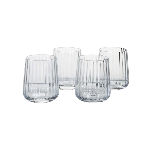 Ribbed Whiskey Glasses - set of 4