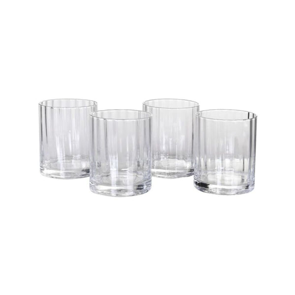 Ribbed Scotch Glasses - set of 4