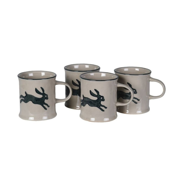 Blue Rabbit Mugs - Set of 4