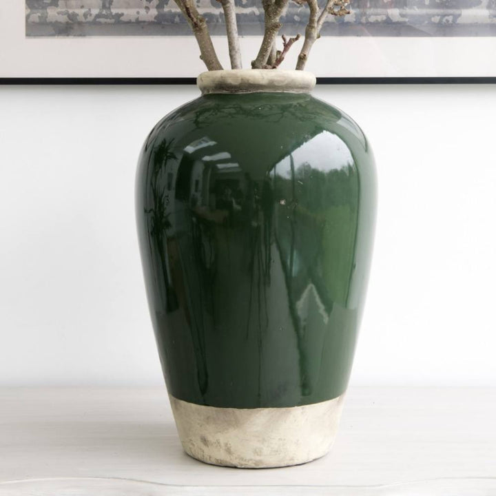 Shirdley Green and Stone Urn - Large Pod Furniture Ireland