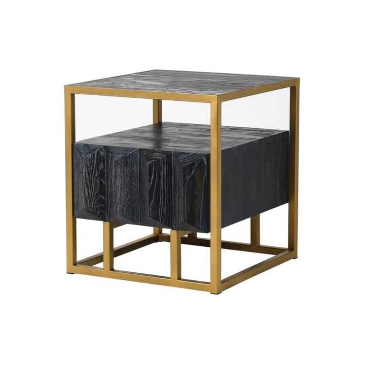 Sparro Black and Gold Bedside Locker Pod Furniture Ireland