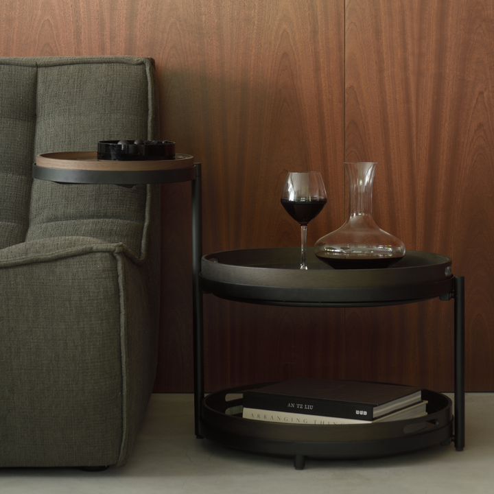 ethnicraft swivel tray side table
