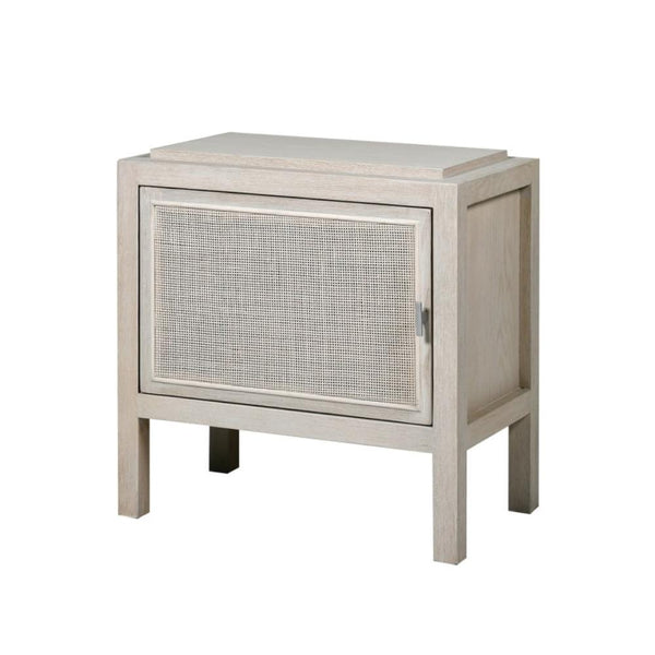 Taranto Bedside Locker - White Wash with Rattan Pod Furniture Ireland