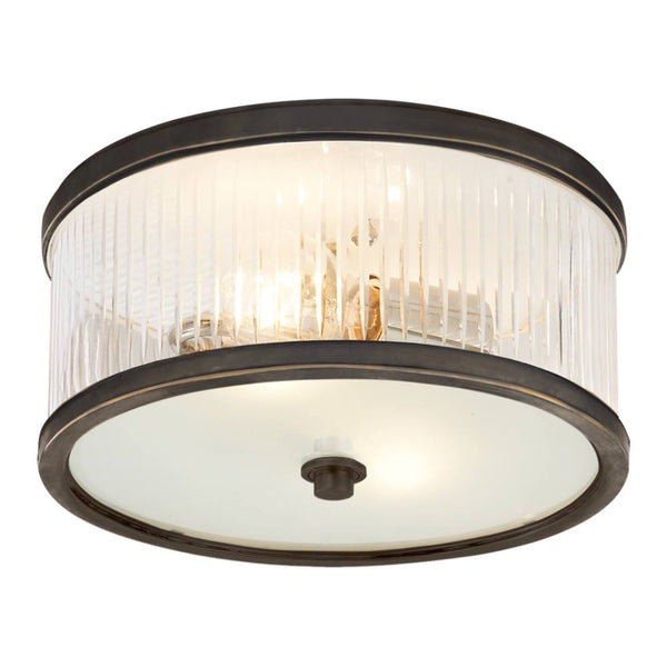 Randolph Large Round Flush Mount in Bronze with Crystal and Frosted Glass Pod Furniture Ireland