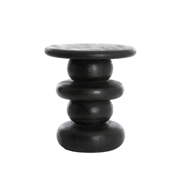 side table matt black wood