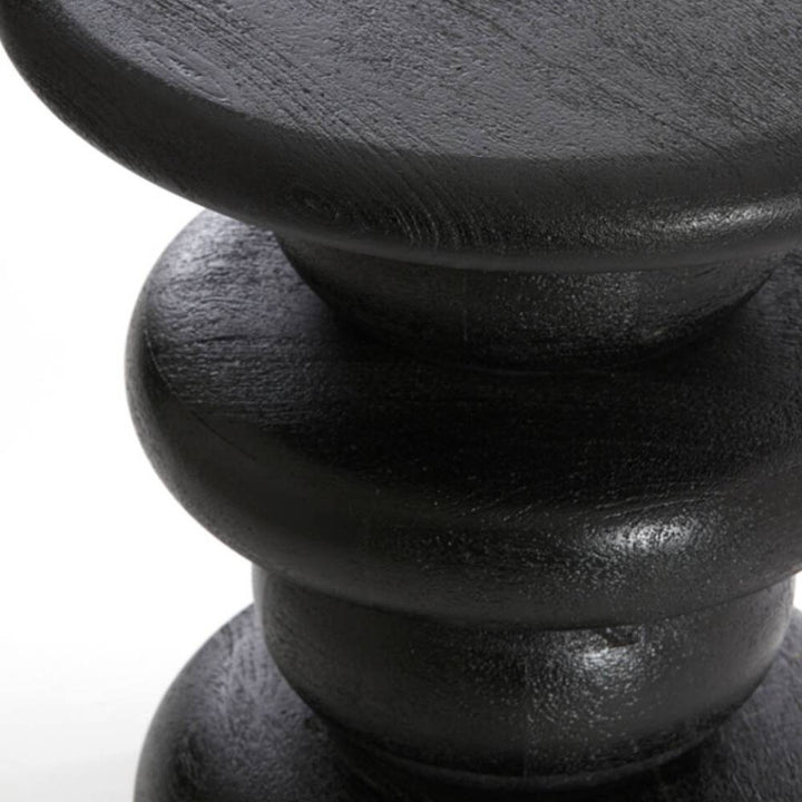 side table matt black wood
