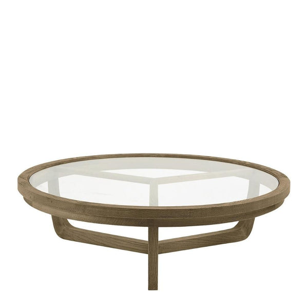Noxtam Round Coffee Table - Glass Blanc D'Ivoire