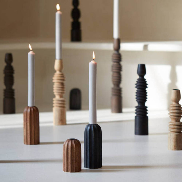 wooden candle holder brown s