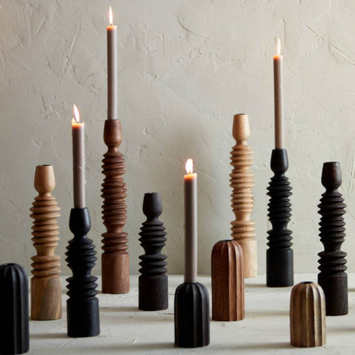 wooden candle holder brown s