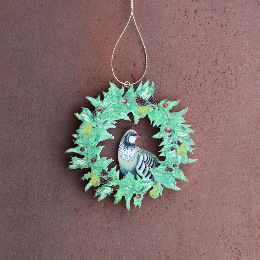 Wood Partridge Fretwork Wreath Pod Furniture Ireland