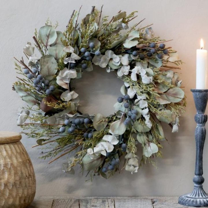 fleur wreath with eucalyptus and berries