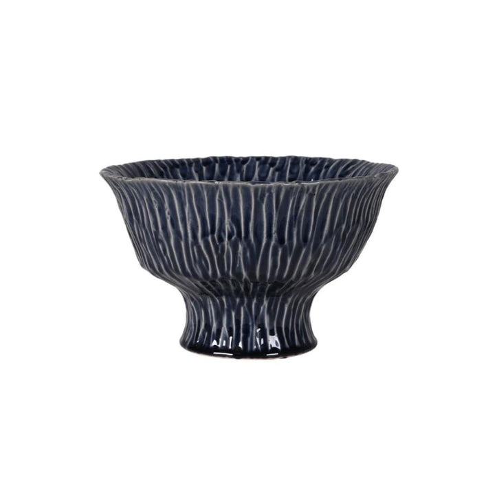 indigo terracotta veined bowl