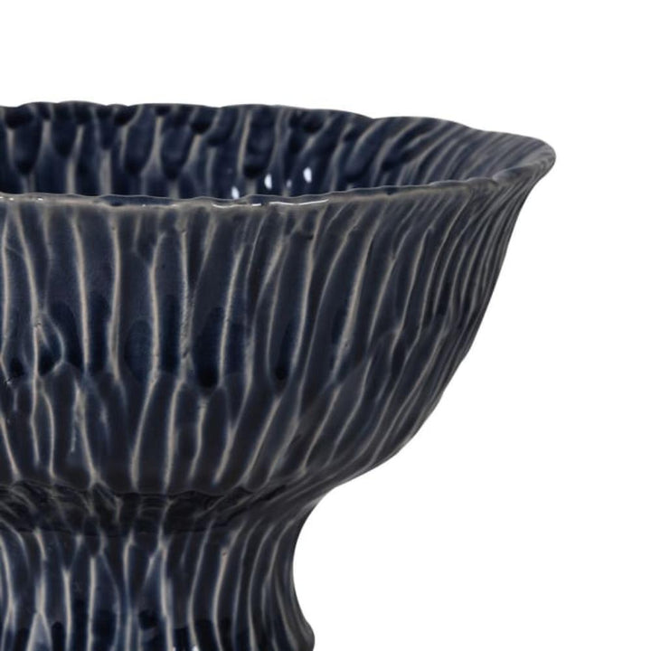 indigo terracotta veined bowl