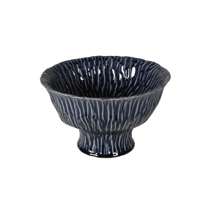 indigo terracotta veined bowl