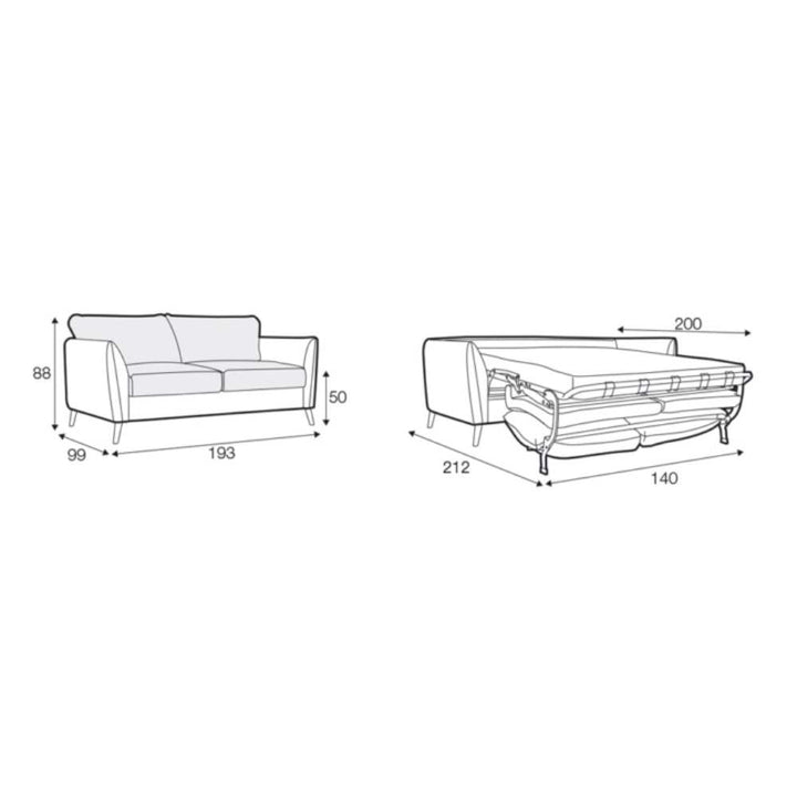 Lucy 3 Seater Sofa Bed Pod Furniture Ireland