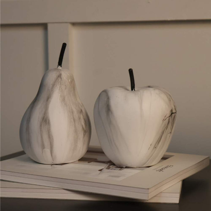 black and white marble effect apple ornament