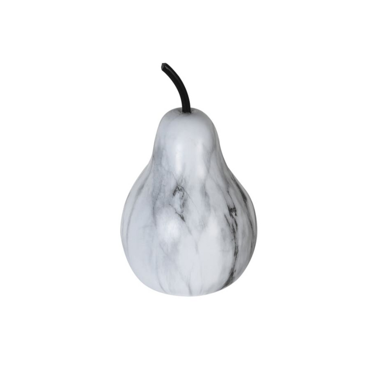 black and white marble effect apple ornament
