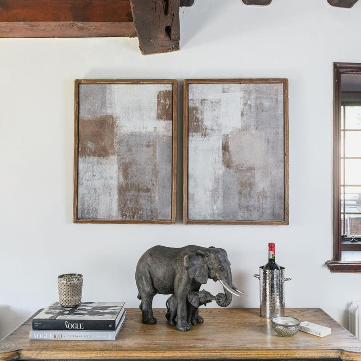 set of two monochrome framed wall art