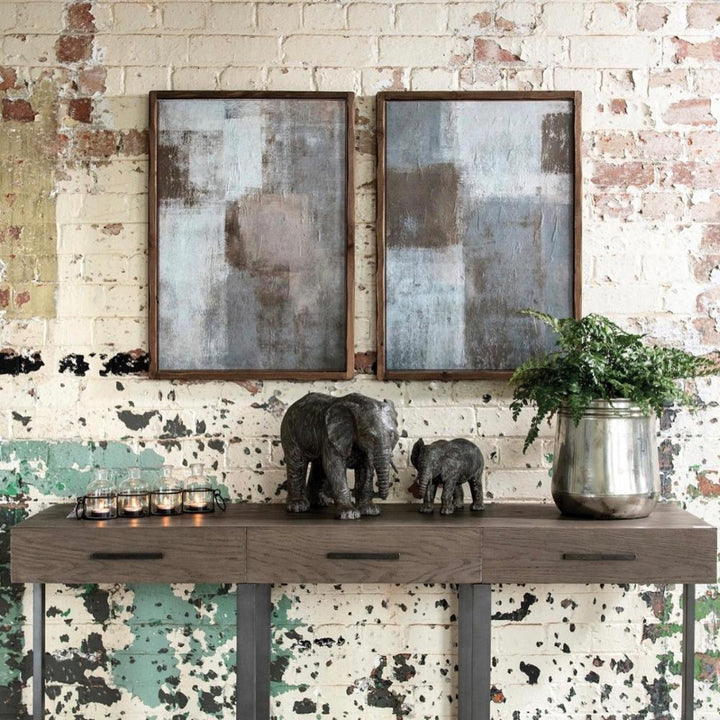 set of two monochrome framed wall art