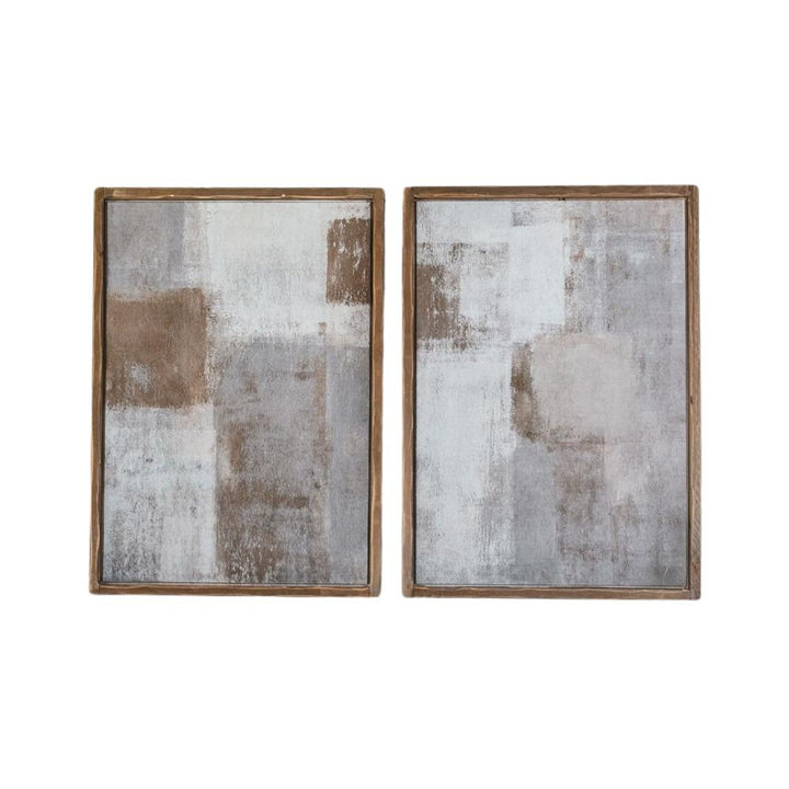 set of two monochrome framed wall art