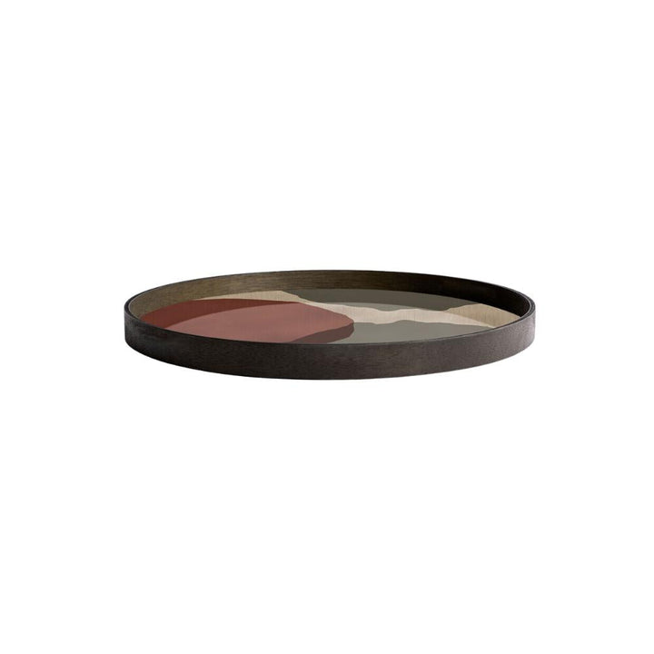 overlapping dots glass tray