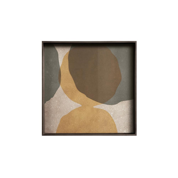 overlapping dots square glass tray
