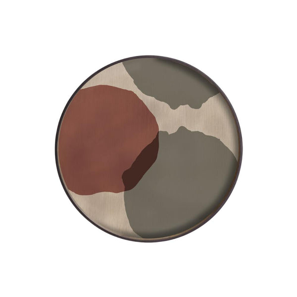 overlapping dots glass tray