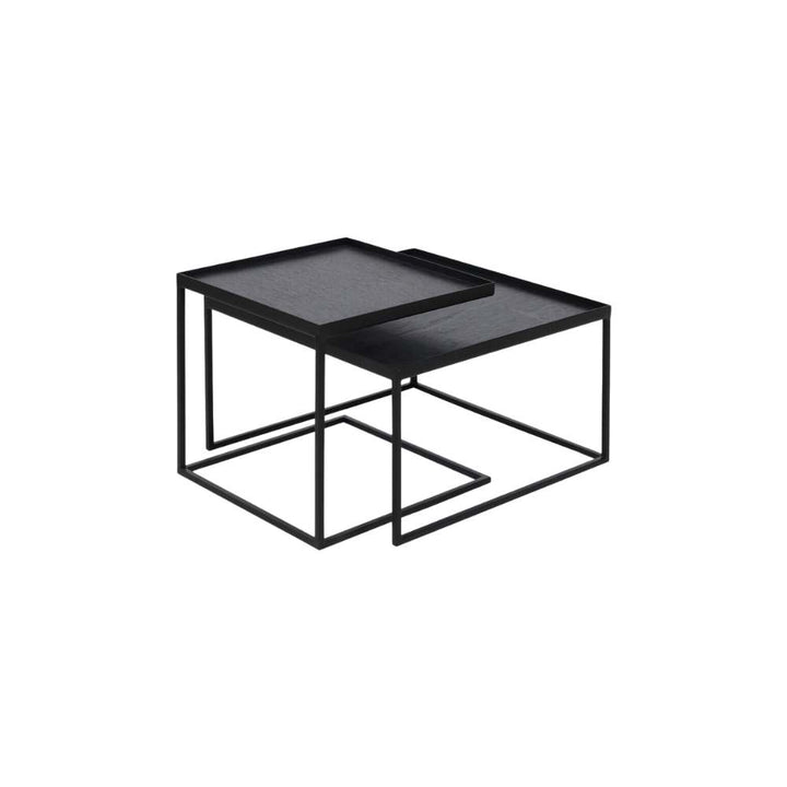 tray coffee table black square